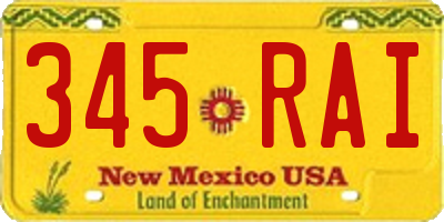 NM license plate 345RAI