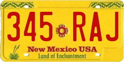 NM license plate 345RAJ