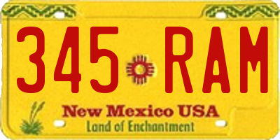 NM license plate 345RAM