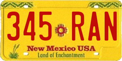 NM license plate 345RAN