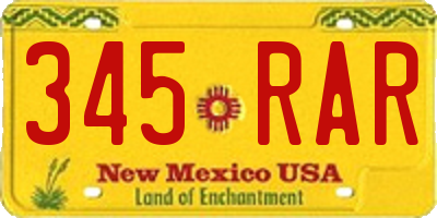 NM license plate 345RAR