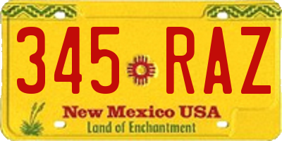 NM license plate 345RAZ