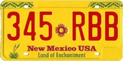 NM license plate 345RBB