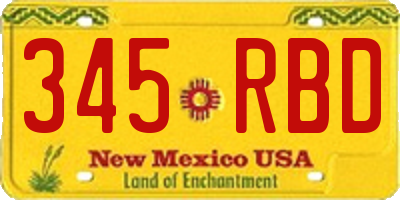 NM license plate 345RBD