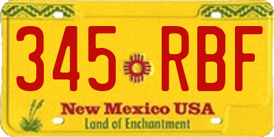 NM license plate 345RBF