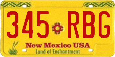 NM license plate 345RBG