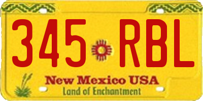 NM license plate 345RBL