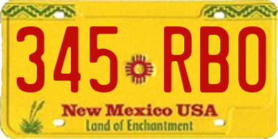 NM license plate 345RBO