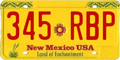 NM license plate 345RBP