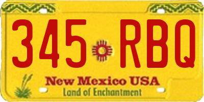 NM license plate 345RBQ