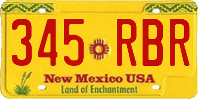 NM license plate 345RBR