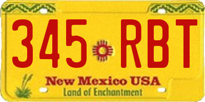 NM license plate 345RBT