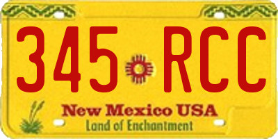 NM license plate 345RCC