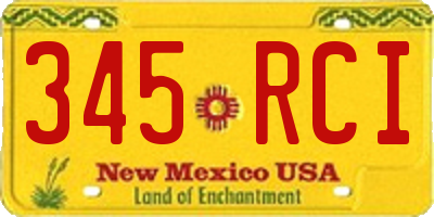 NM license plate 345RCI