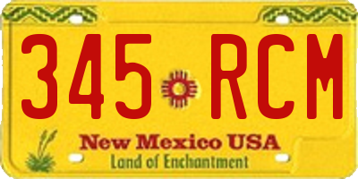 NM license plate 345RCM