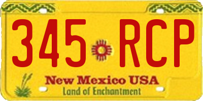 NM license plate 345RCP