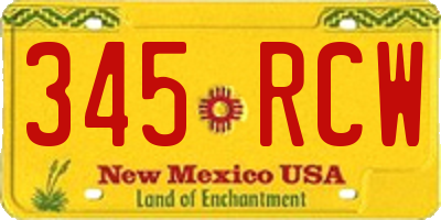 NM license plate 345RCW