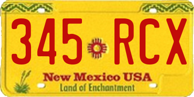 NM license plate 345RCX