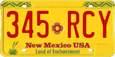 NM license plate 345RCY