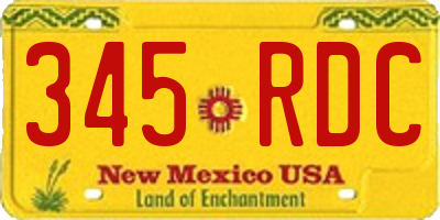 NM license plate 345RDC