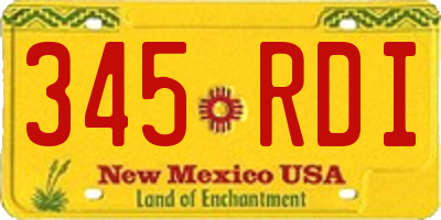 NM license plate 345RDI