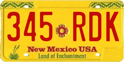 NM license plate 345RDK