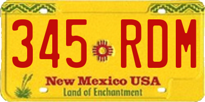 NM license plate 345RDM