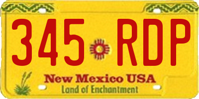NM license plate 345RDP