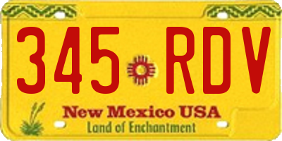 NM license plate 345RDV
