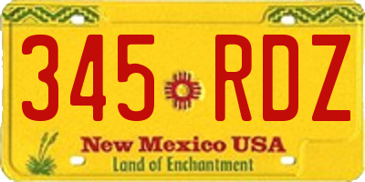 NM license plate 345RDZ