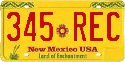 NM license plate 345REC