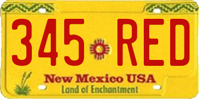 NM license plate 345RED