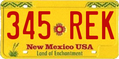 NM license plate 345REK