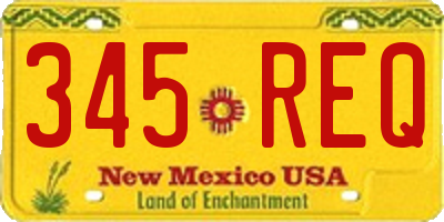 NM license plate 345REQ