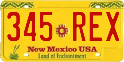 NM license plate 345REX