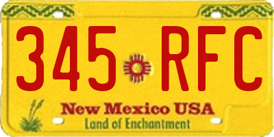 NM license plate 345RFC