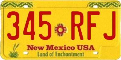 NM license plate 345RFJ