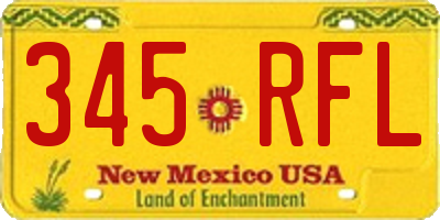NM license plate 345RFL