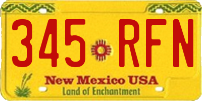 NM license plate 345RFN