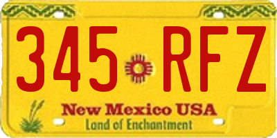 NM license plate 345RFZ