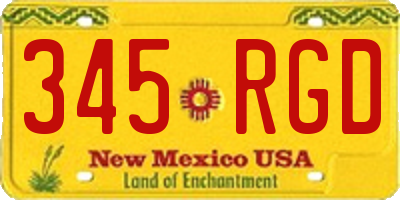 NM license plate 345RGD