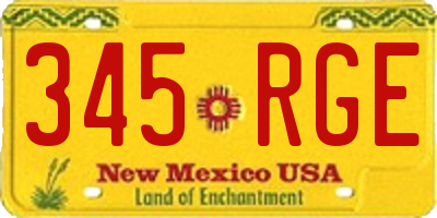 NM license plate 345RGE