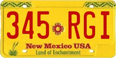 NM license plate 345RGI