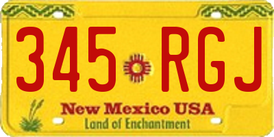 NM license plate 345RGJ