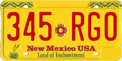 NM license plate 345RGO