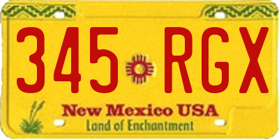 NM license plate 345RGX