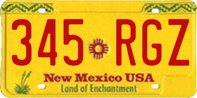 NM license plate 345RGZ