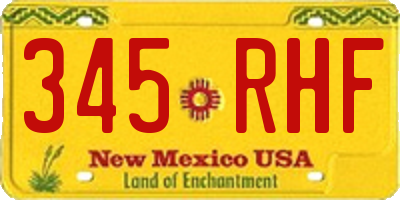 NM license plate 345RHF