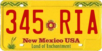 NM license plate 345RIA