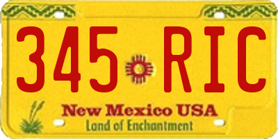 NM license plate 345RIC